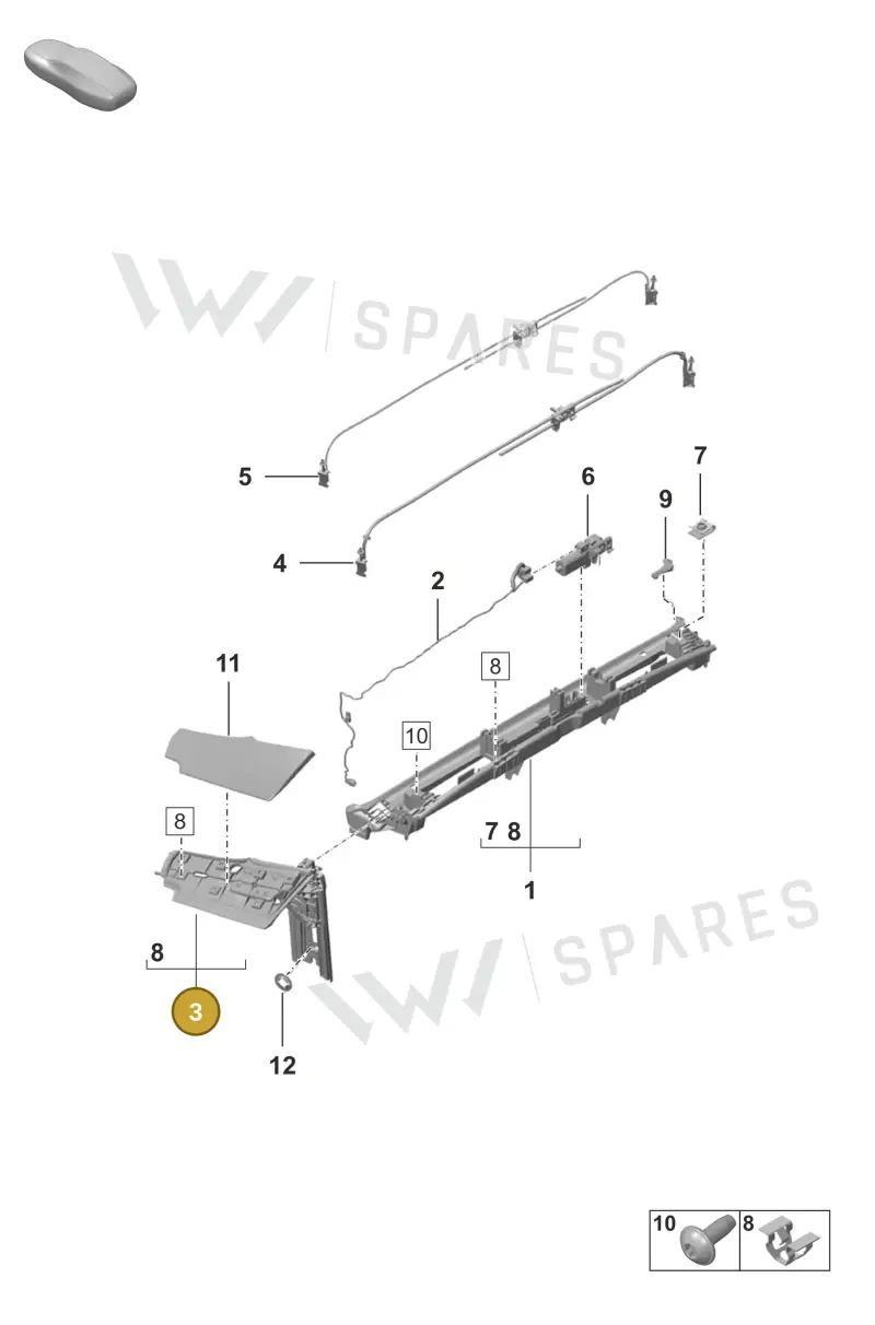 9P1898280A — Porsche 911 (2024-2025) diagram p53811400, position 3