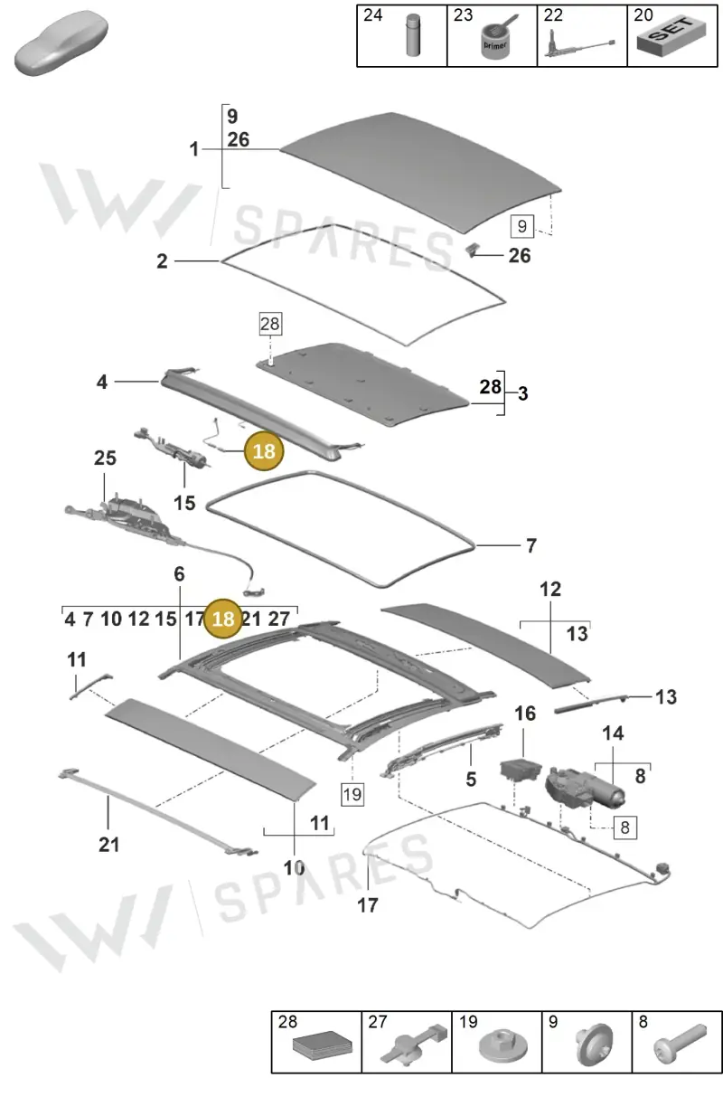9P1898501 — Porsche 911 (2024-2025) diagram p53811000, position 18