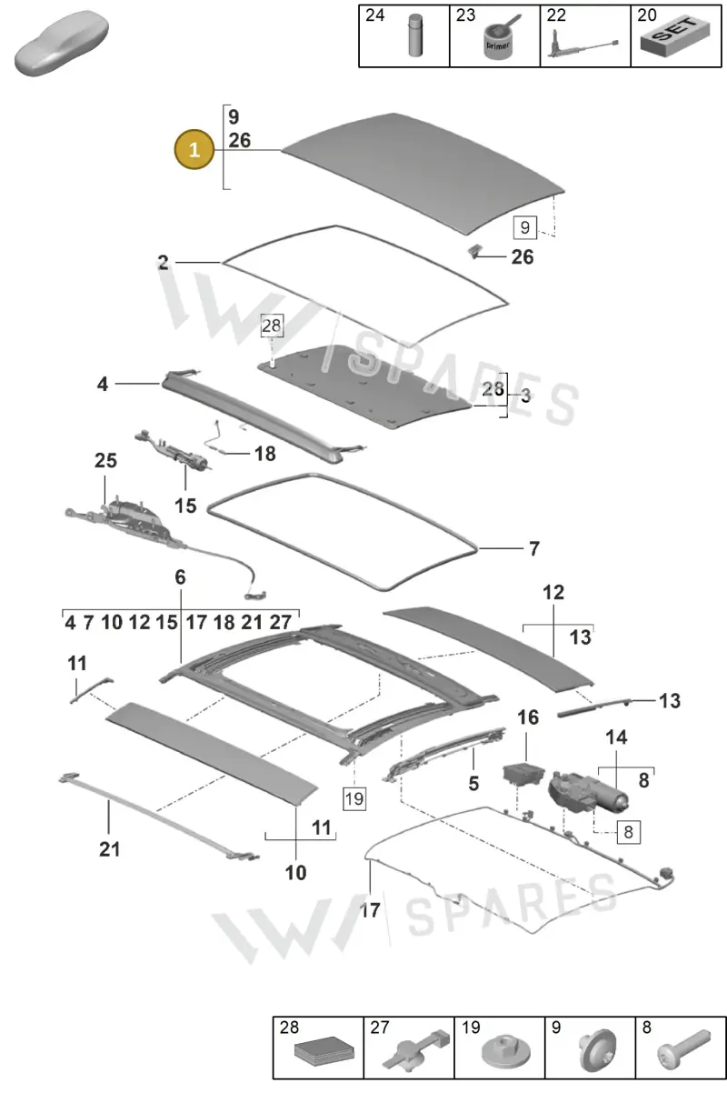 9P1898515GRV — Porsche 992 Carrera Coupe (2024-) diagram p53811000, position 1