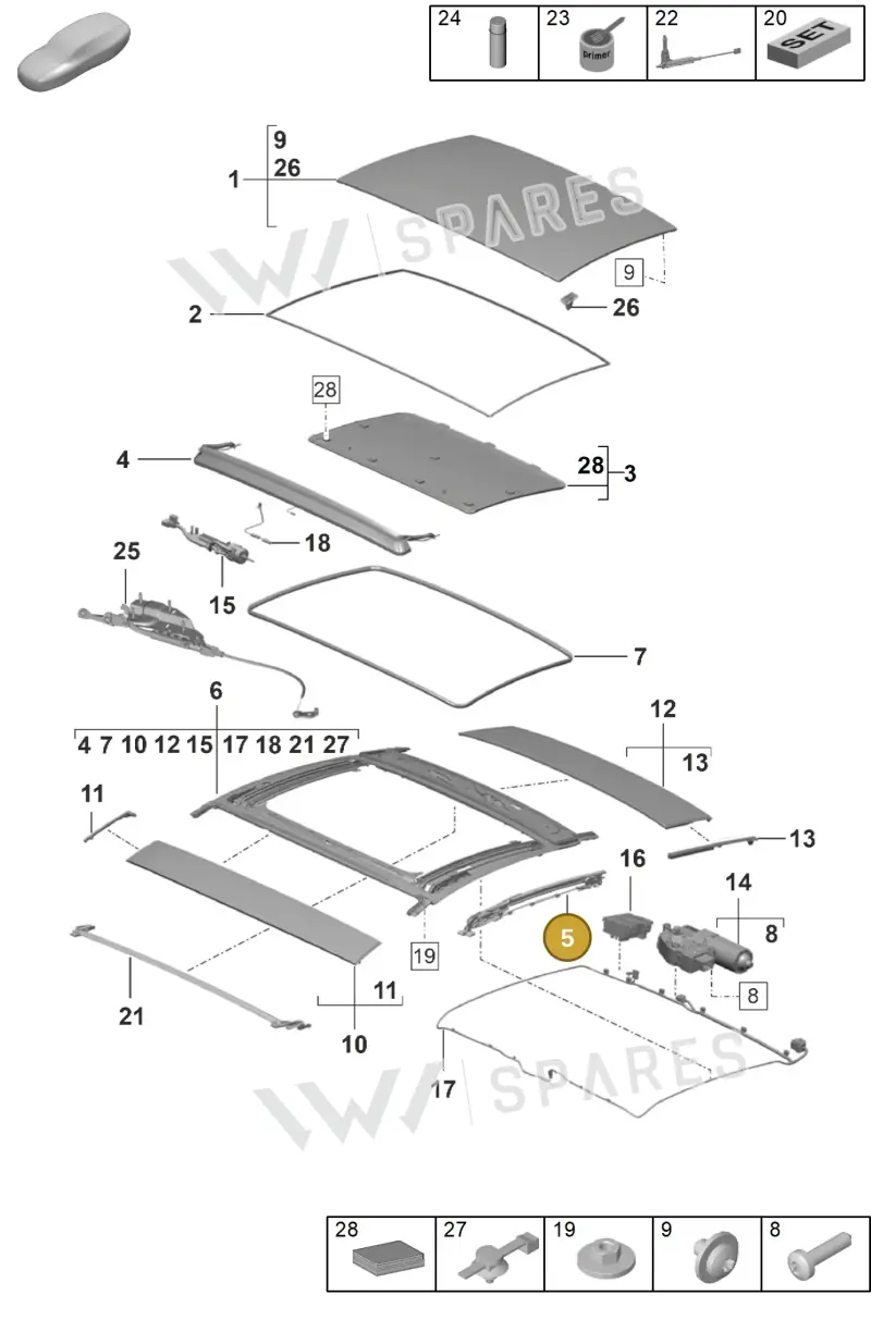 9P1898518A — Porsche 911 (2024-2025) diagram p53811000, position 5