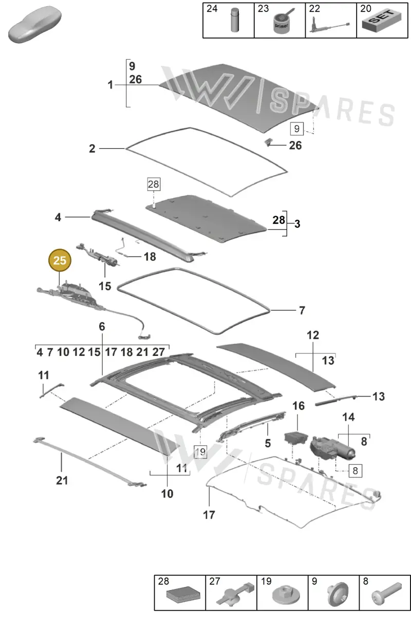 9P1898540 — Porsche 911 (2024-2025) diagram p53811000, position 25