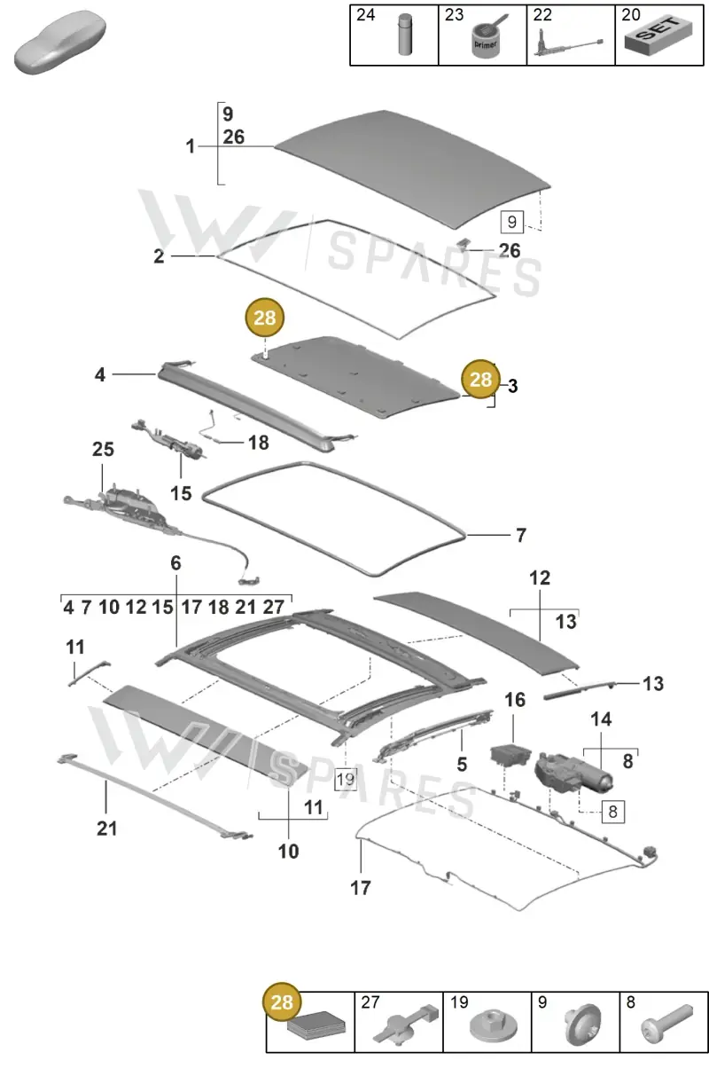 9P1898550 — Porsche 911 (2024-2025) diagram p53811000, position 28