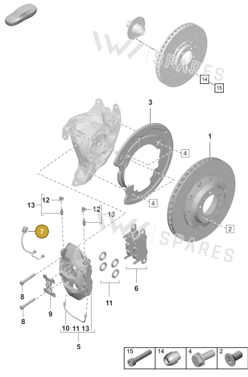 9P1907637C — Porsche 911 (2020-2022) diagram p57603010, position 7