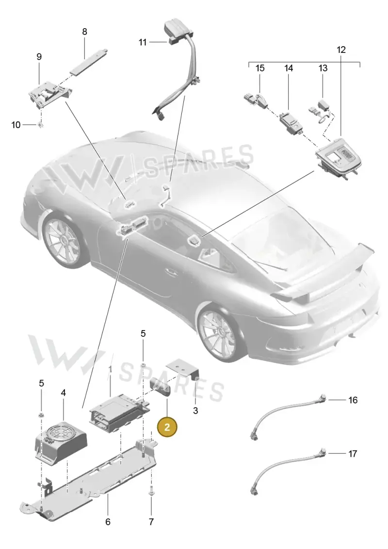 9P1915611 — Porsche 911 (2013-2020) diagram p41911007, position 2