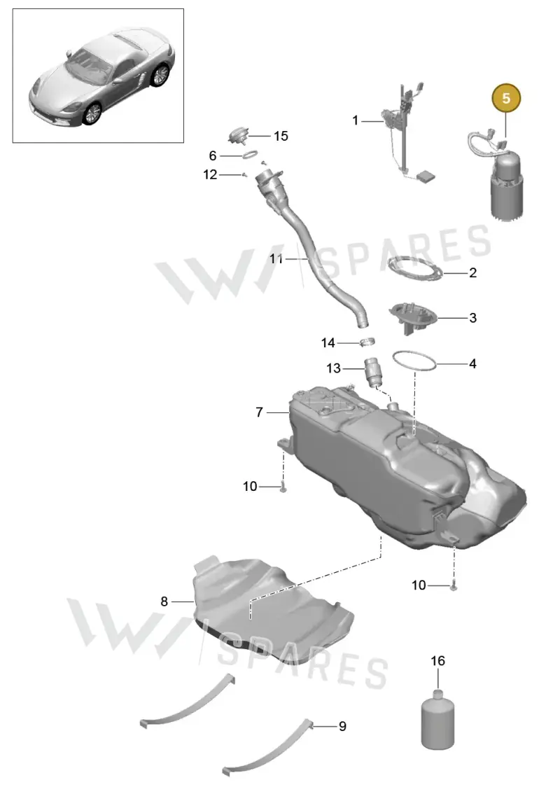 9P1919087B — Porsche Boxster (2016-2019) diagram p48201000, position 5