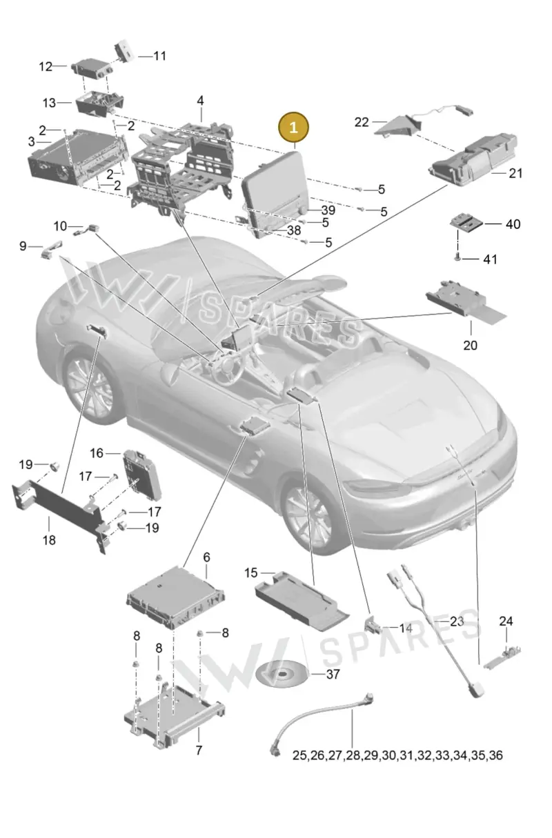 9P1919606HDML — Porsche Boxster (2016-2019) diagram p48911000, position 1