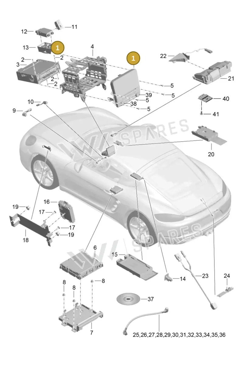 9P1919606HDML — Porsche Cayman (2016-2019) diagram p50911000, position 1