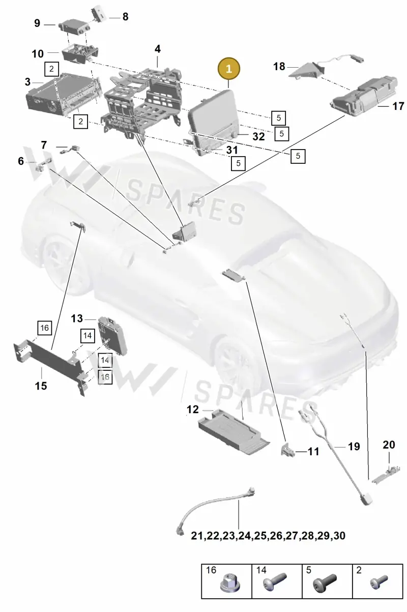 9P1919607FDML — Porsche Boxster Spyder (2019-2020) diagram p54911000, position 1