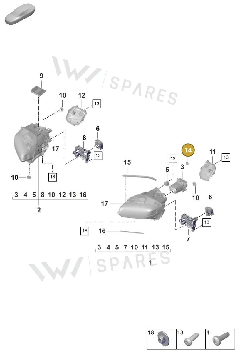 9P1941544 — Porsche Taycan Sport Turismo (2019-2024) diagram p56905020, position 14