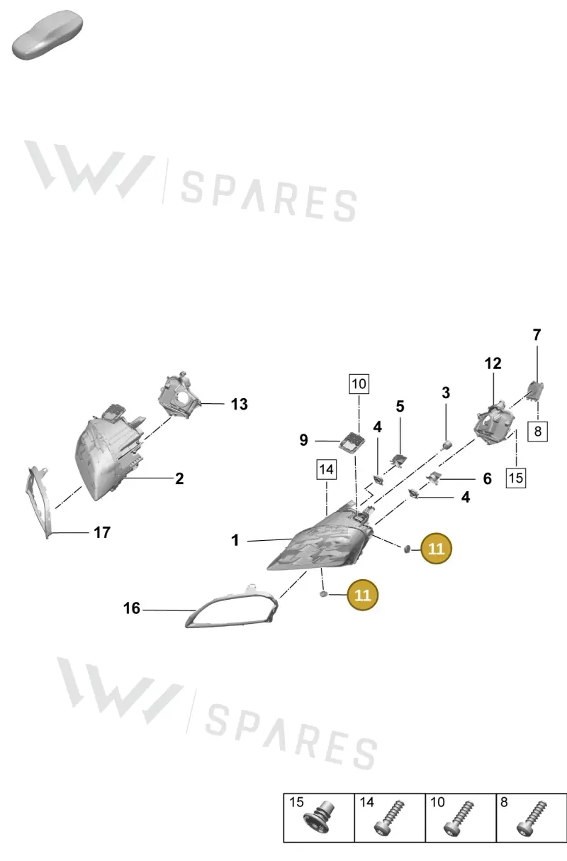 9P1941730 — Porsche Taycan Sport Turismo (2023-2025) diagram p64908100, position 11