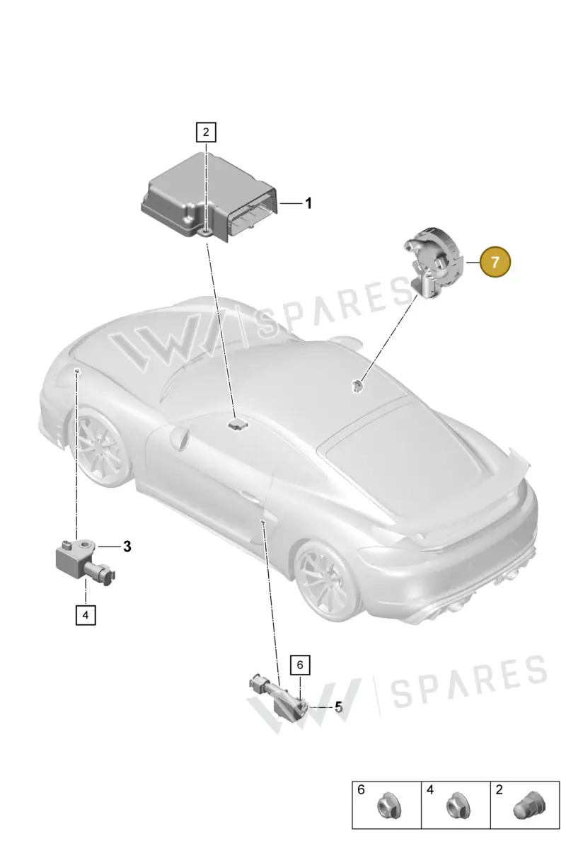 9P1959354 — Porsche Cayman (2019-2022) diagram p55901050, position 7