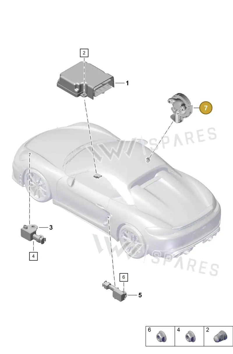 9P1959354 — Porsche Boxster Spyder (2019-2020) diagram p54901050, position 7