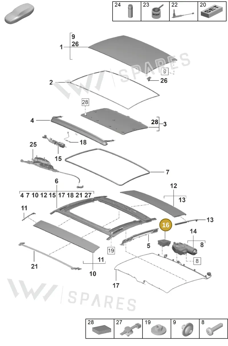 9P1959700A — Porsche 911 (2024-2025) diagram p53811000, position 16
