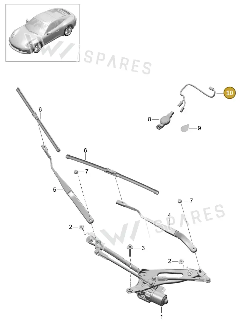 9P1971103A — Porsche 991 II Carrera 4 (2016-2019) diagram p47904000, position 10