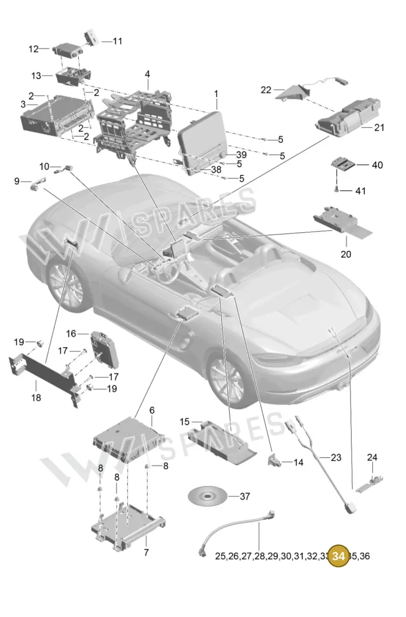 9P1979007 — Porsche Boxster (2016-2019) diagram p48911000, position 34