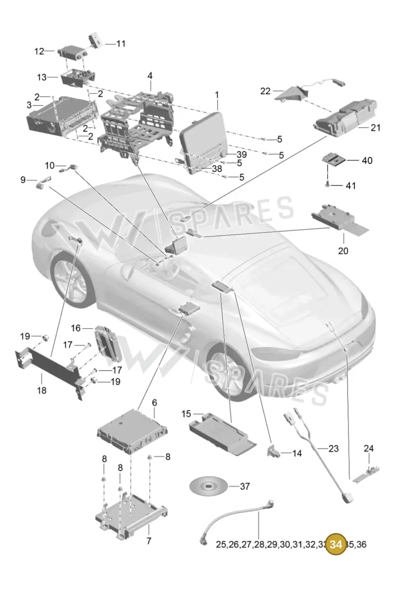 9P1979007 — Porsche Cayman (2016-2019) diagram p50911000, position 34