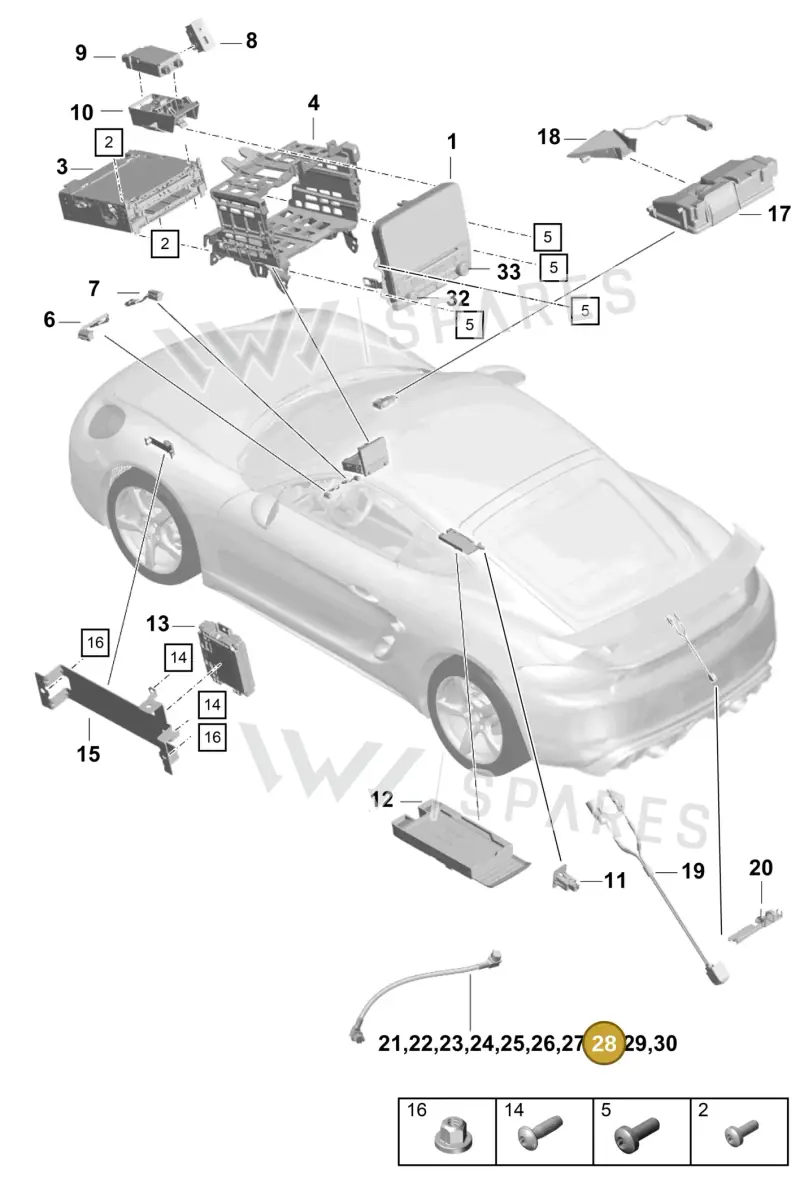 9P1979007 — Porsche Cayman (2019-2022) diagram p55911000, position 28