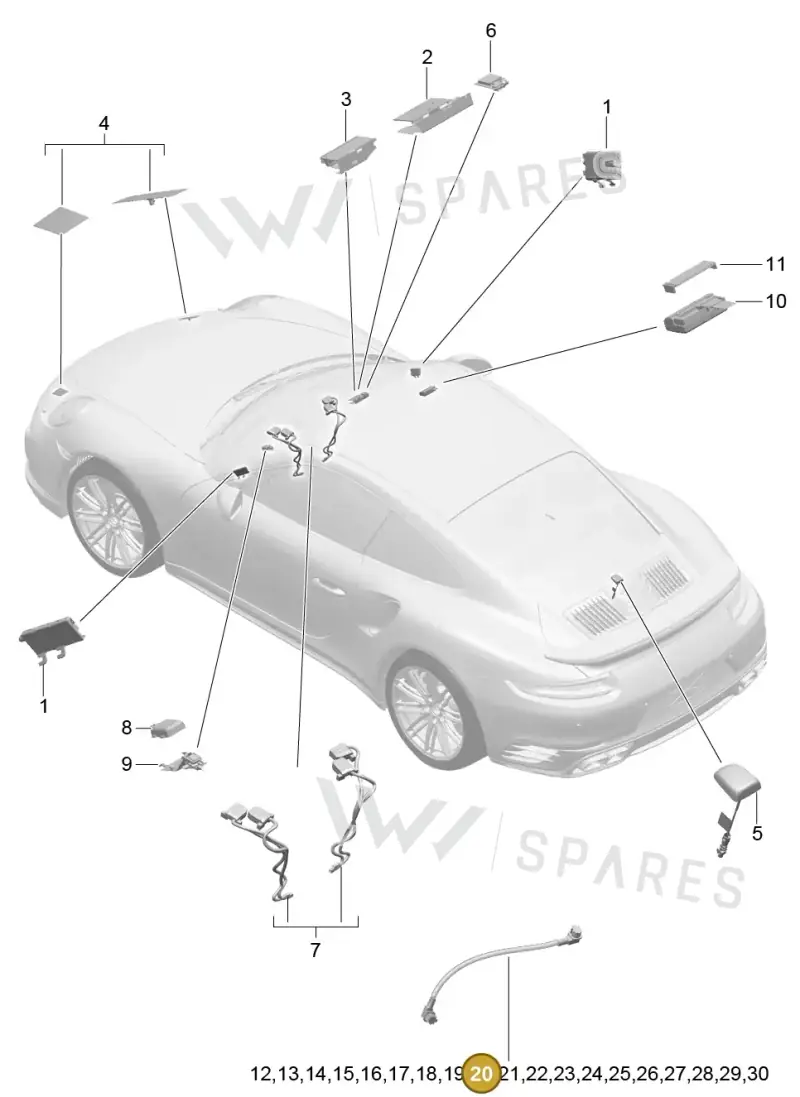 9P1979010 — Porsche GT2 RS Clubsport (2013-2020) diagram p42911004, position 20