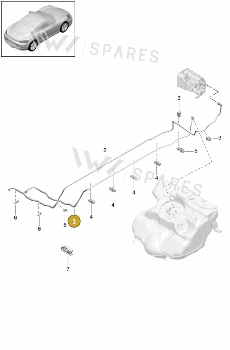 9P2201203 — Porsche Cayman (2016-2019) diagram p50201005, position 1