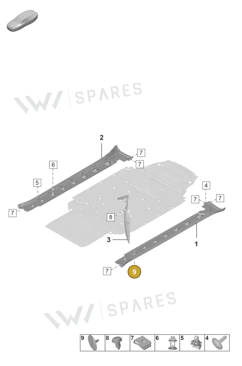 9P2853445 — Porsche 911 (2021-2022) diagram p53810500, position 9