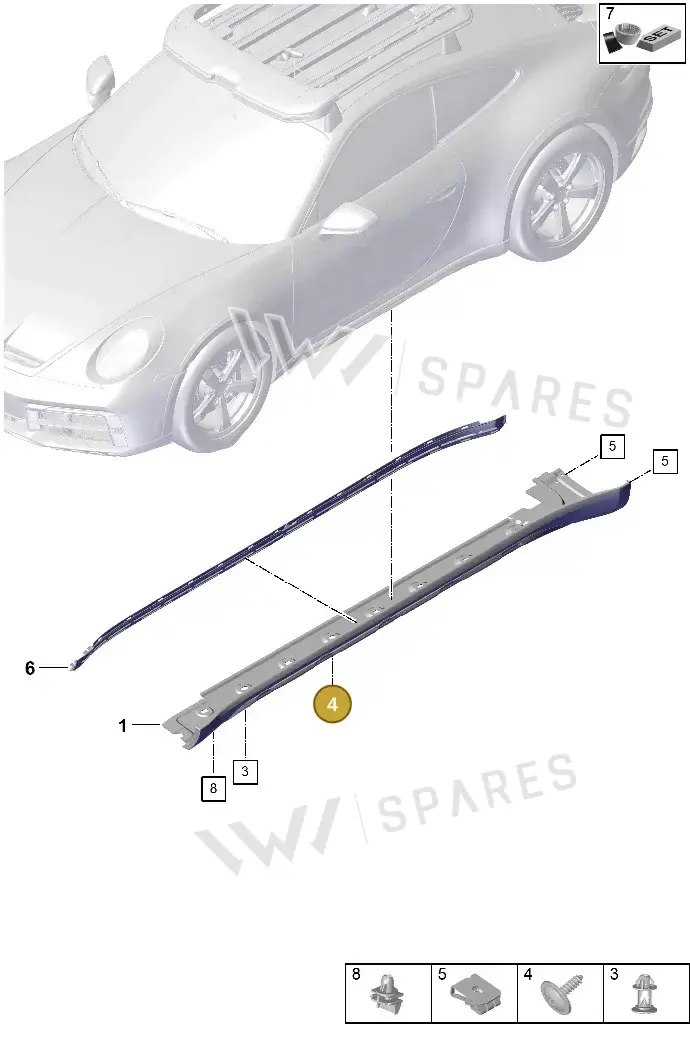 9P2853445 — Porsche 911 (2018-2024) diagram p53810510, position 4