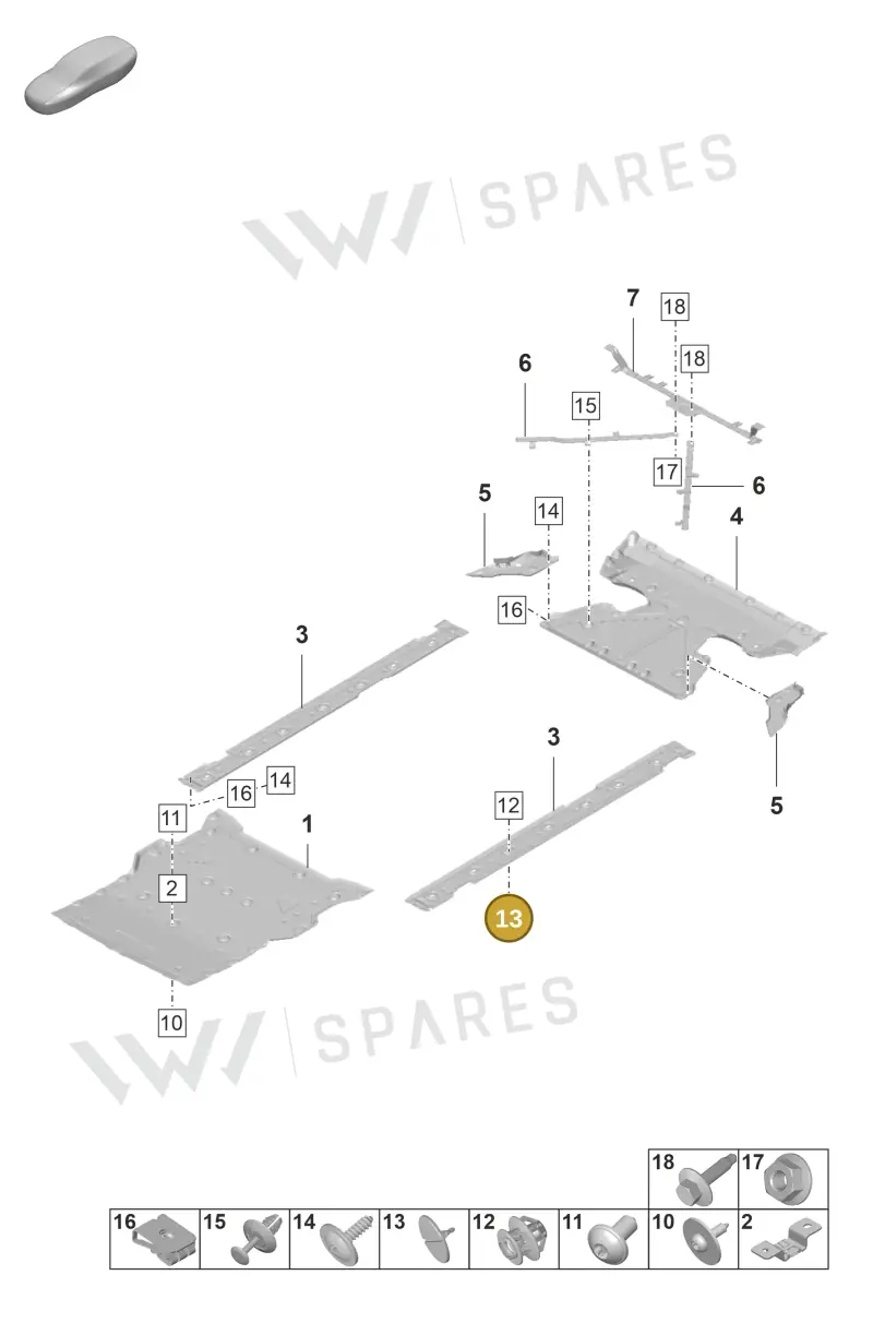 9P2853445 — Porsche Taycan Sport Turismo (2019-2024) diagram p56801800, position 13