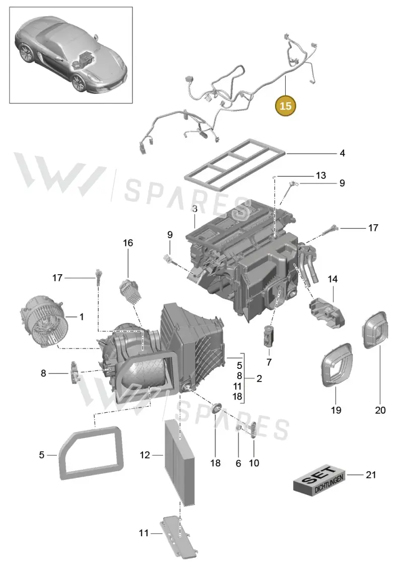 9P3971565 — Porsche Boxster (2012-2016) diagram p39813010, position 15