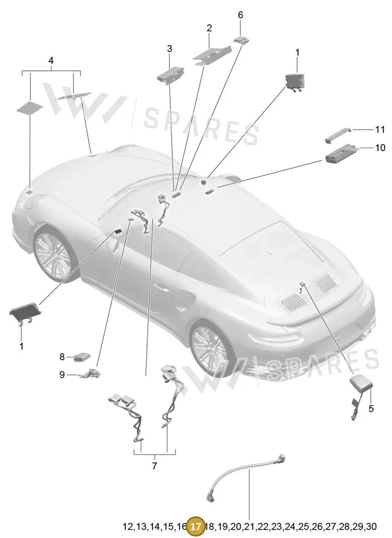 9P3979007 — Porsche GT2 RS Clubsport (2013-2020) diagram p42911004, position 17