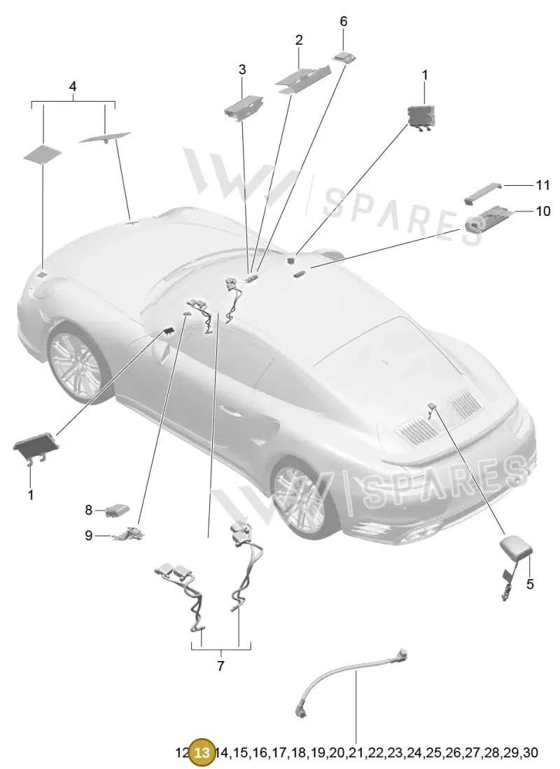 9P3979009 — Porsche GT2 RS Clubsport (2013-2020) diagram p42911004, position 13