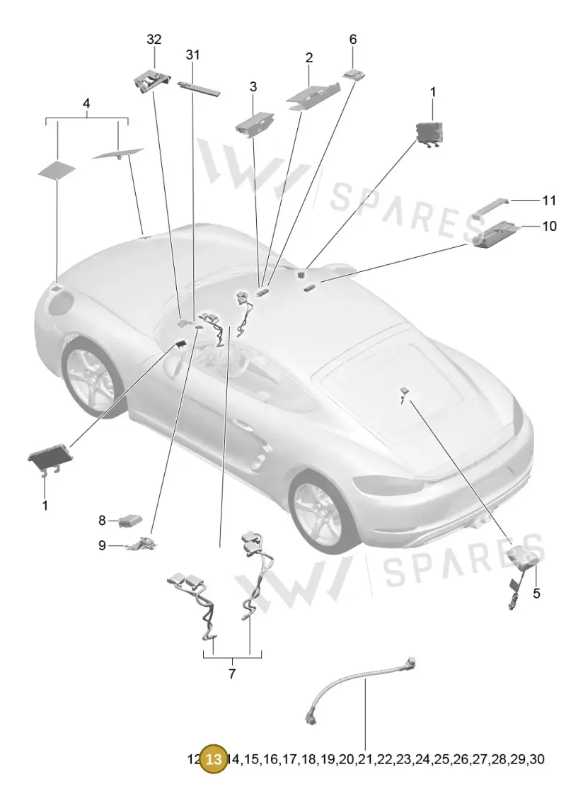 9P3979009 — Porsche Cayman (2016-2019) diagram p50911002, position 13