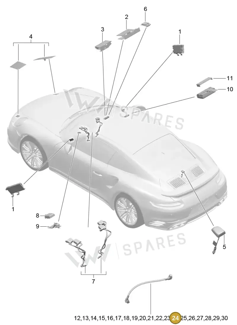 9P3979012 — Porsche GT2 RS Clubsport (2013-2020) diagram p42911004, position 24