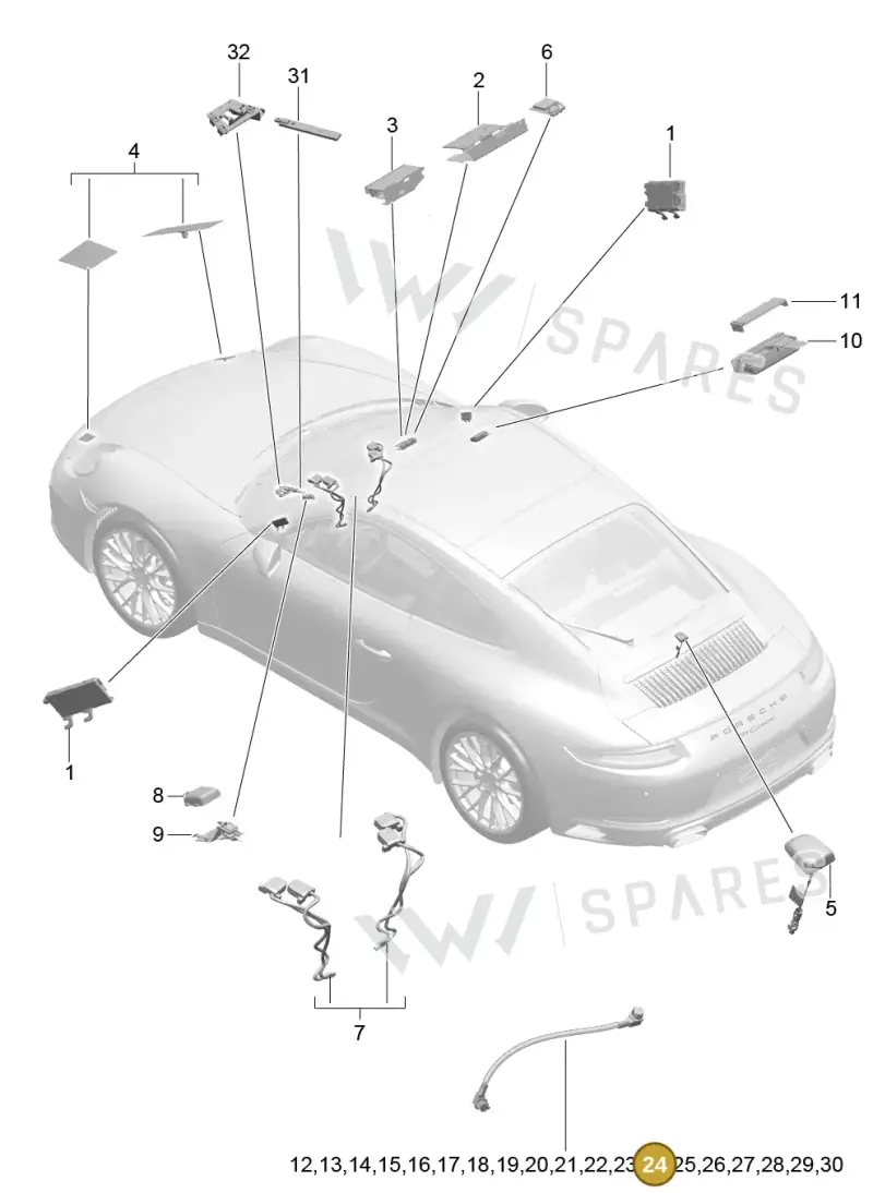 9P3979012 — Porsche 911 (2016-2019) diagram p47911002, position 24