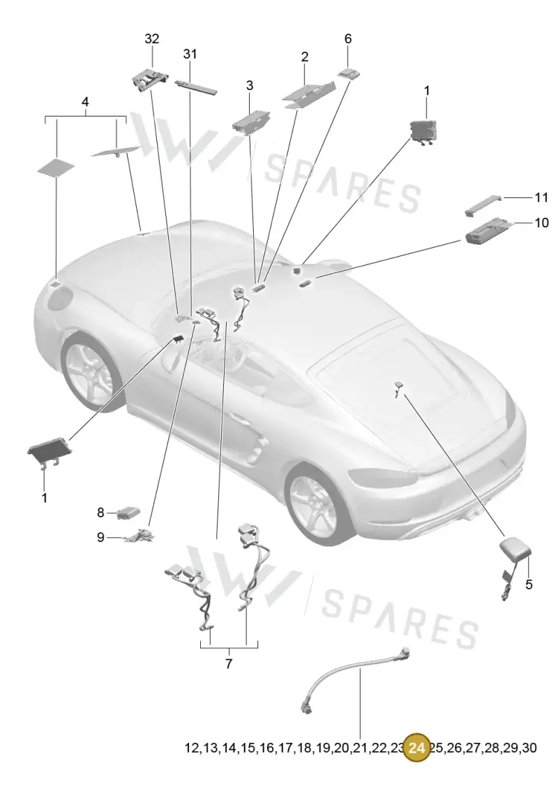 9P3979012 — Porsche Cayman (2016-2019) diagram p50911002, position 24
