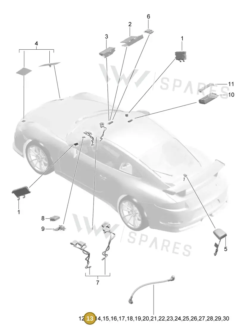 9P3979013 — Porsche 911 (2013-2020) diagram p41911004, position 13