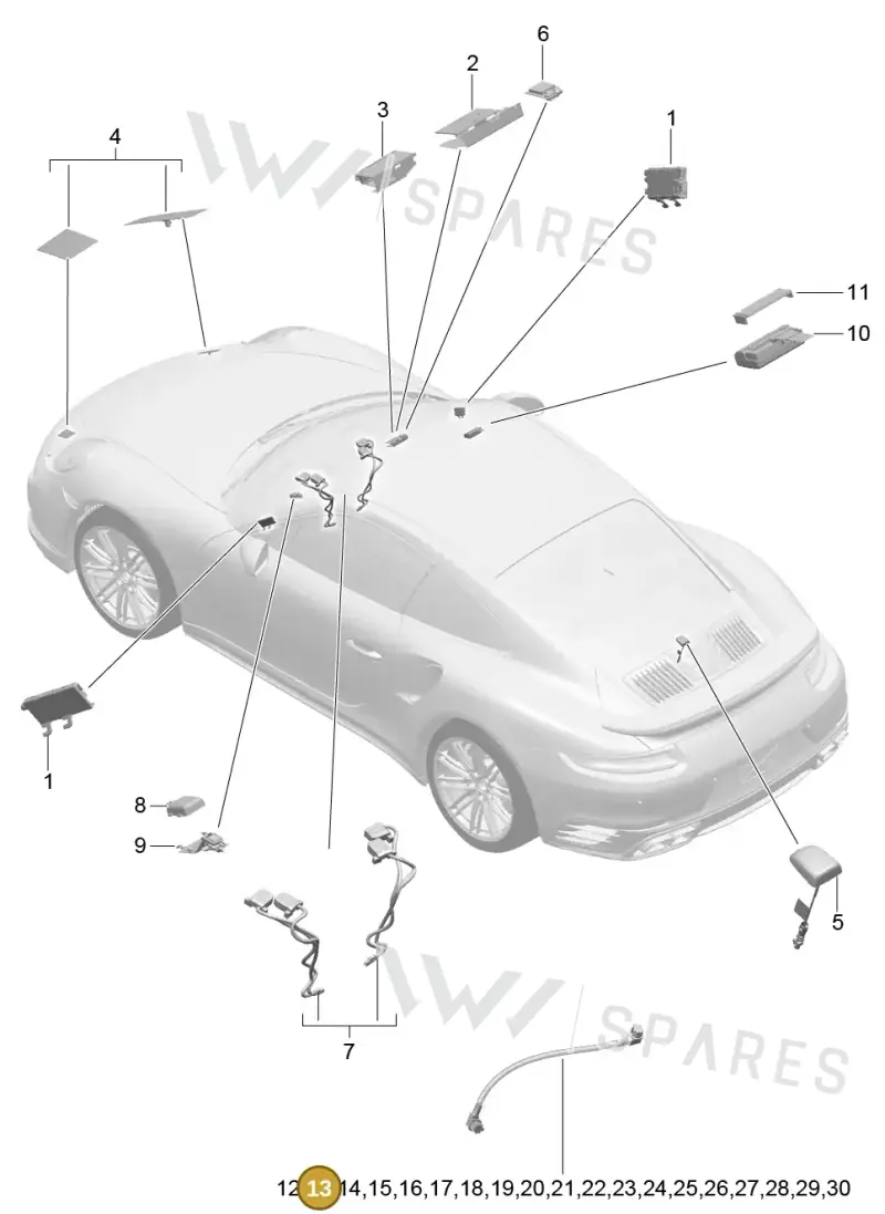 9P3979013 — Porsche GT2 RS Clubsport (2013-2020) diagram p42911004, position 13