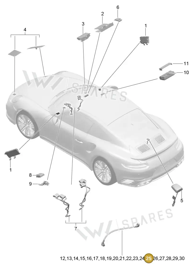 9P3979014 — Porsche GT2 RS Clubsport (2013-2020) diagram p42911004, position 25
