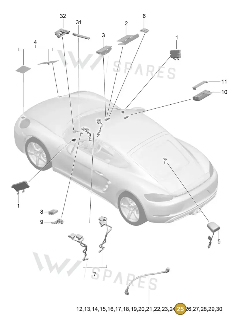 9P3979014 — Porsche Cayman (2016-2019) diagram p50911002, position 25