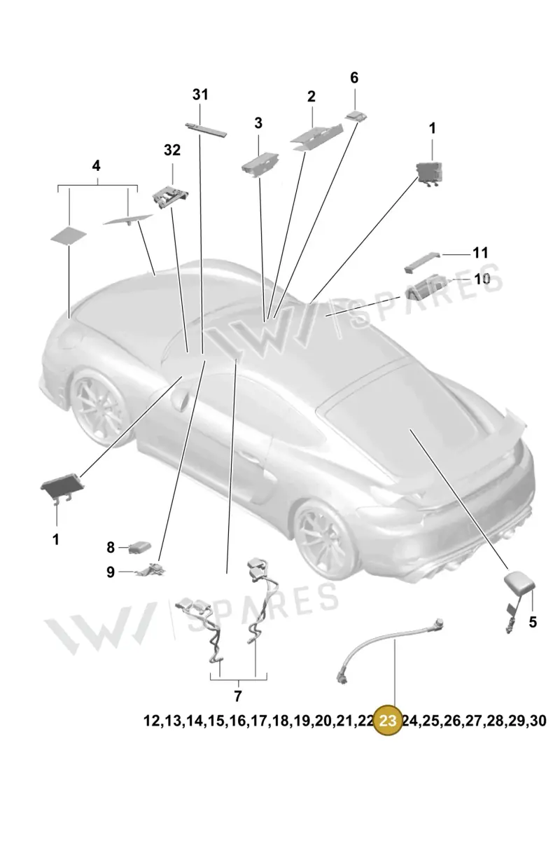 9P3979014 — Porsche Cayman (2019-2022) diagram p55911020, position 23