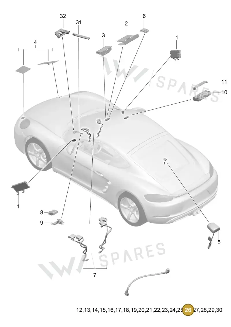 9P3979015 — Porsche Cayman (2016-2019) diagram p50911002, position 26