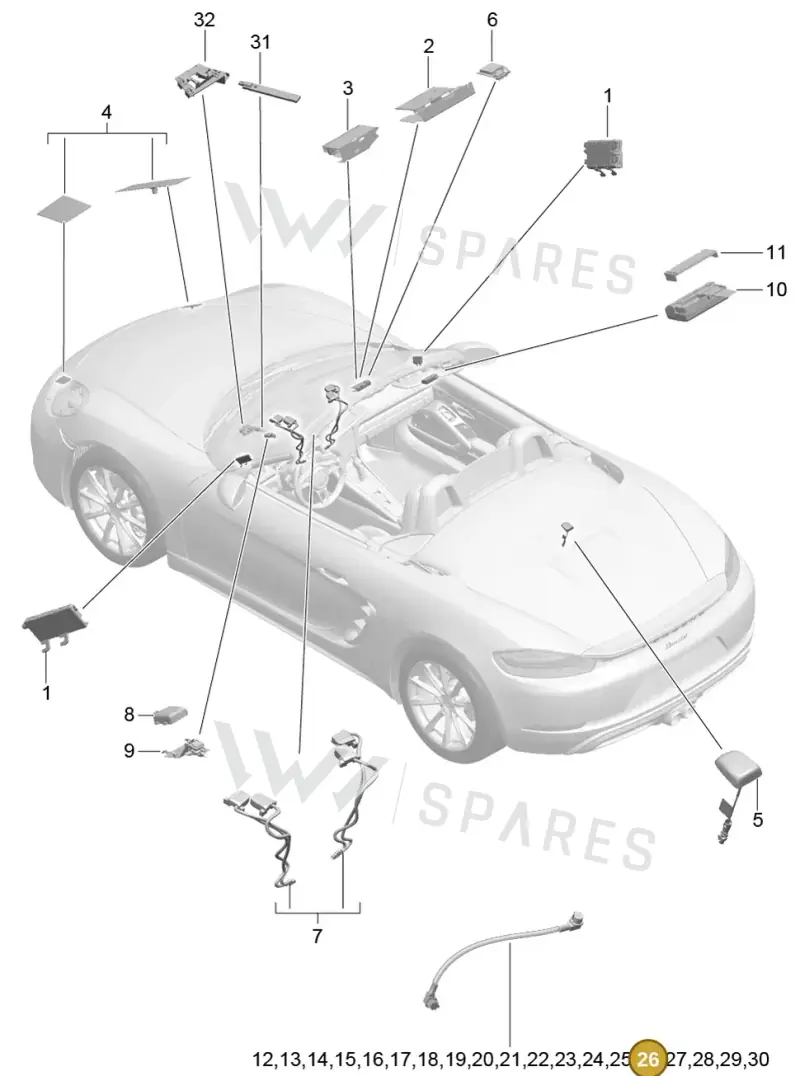 9P3979015 — Porsche Boxster (2016-2019) diagram p48911002, position 26