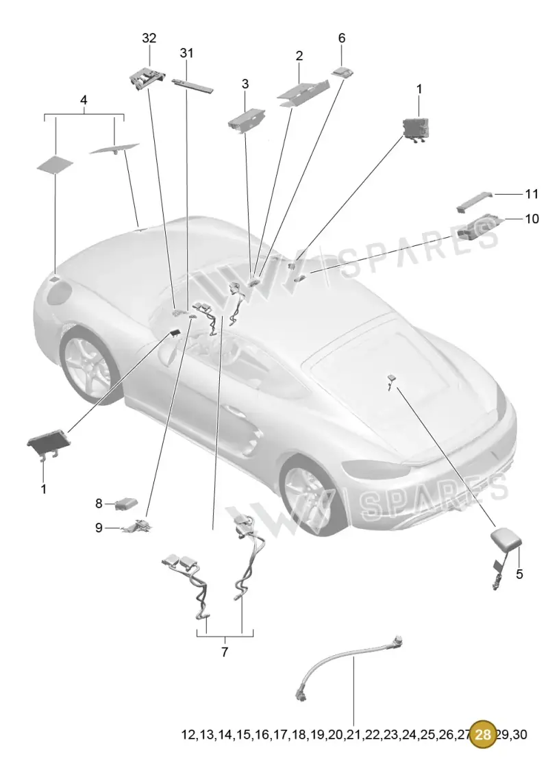 9P3979017 — Porsche Cayman (2016-2019) diagram p50911002, position 28