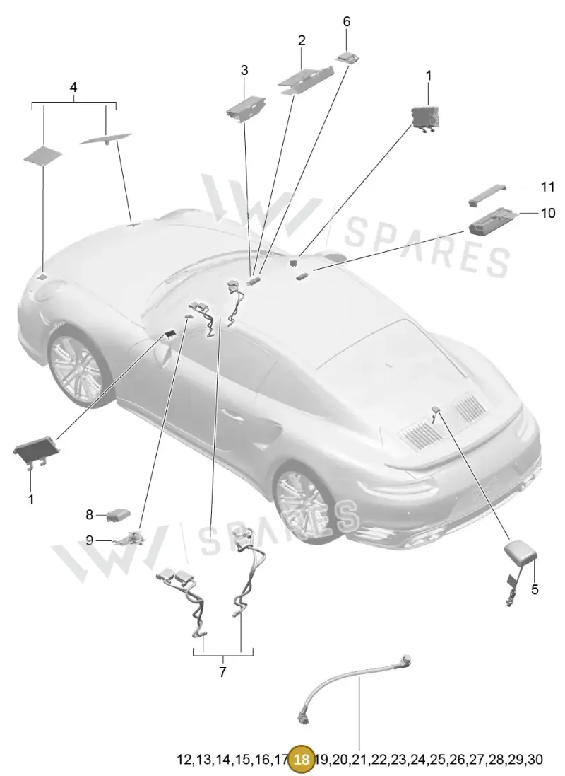 9P3979018 — Porsche GT2 RS Clubsport (2013-2020) diagram p42911004, position 18