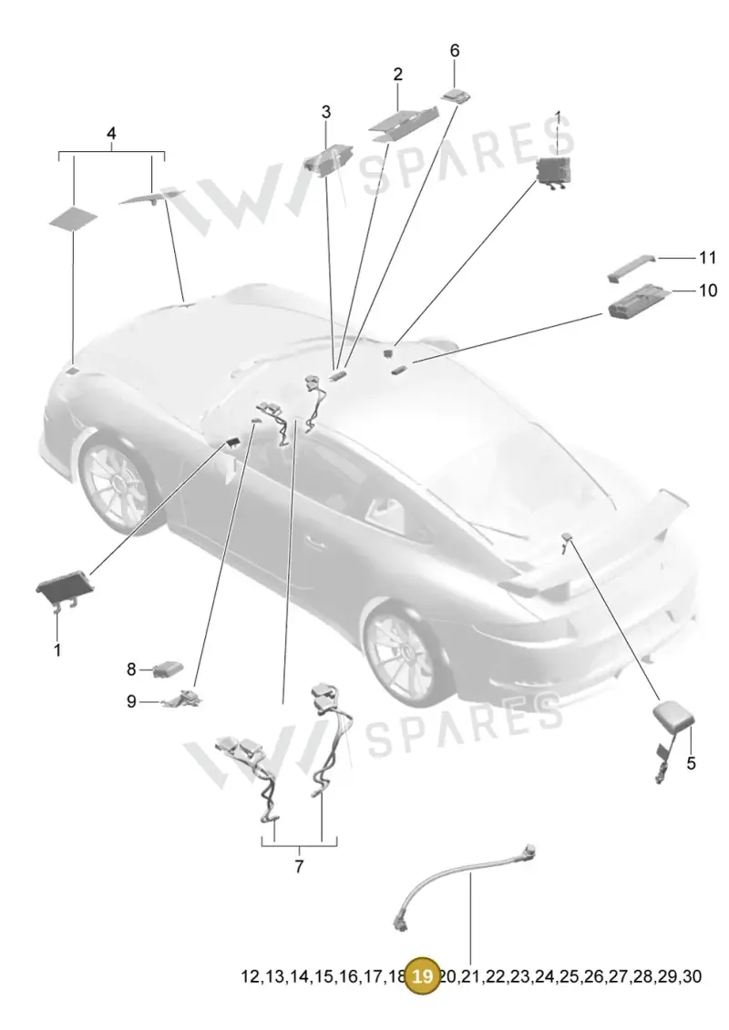 9P3979019 — Porsche 911 (2013-2020) diagram p41911004, position 19