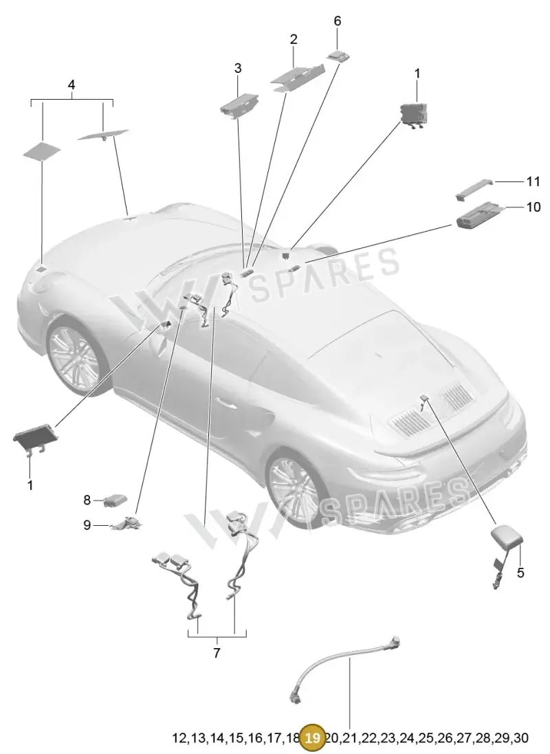 9P3979019 — Porsche GT2 RS Clubsport (2013-2020) diagram p42911004, position 19