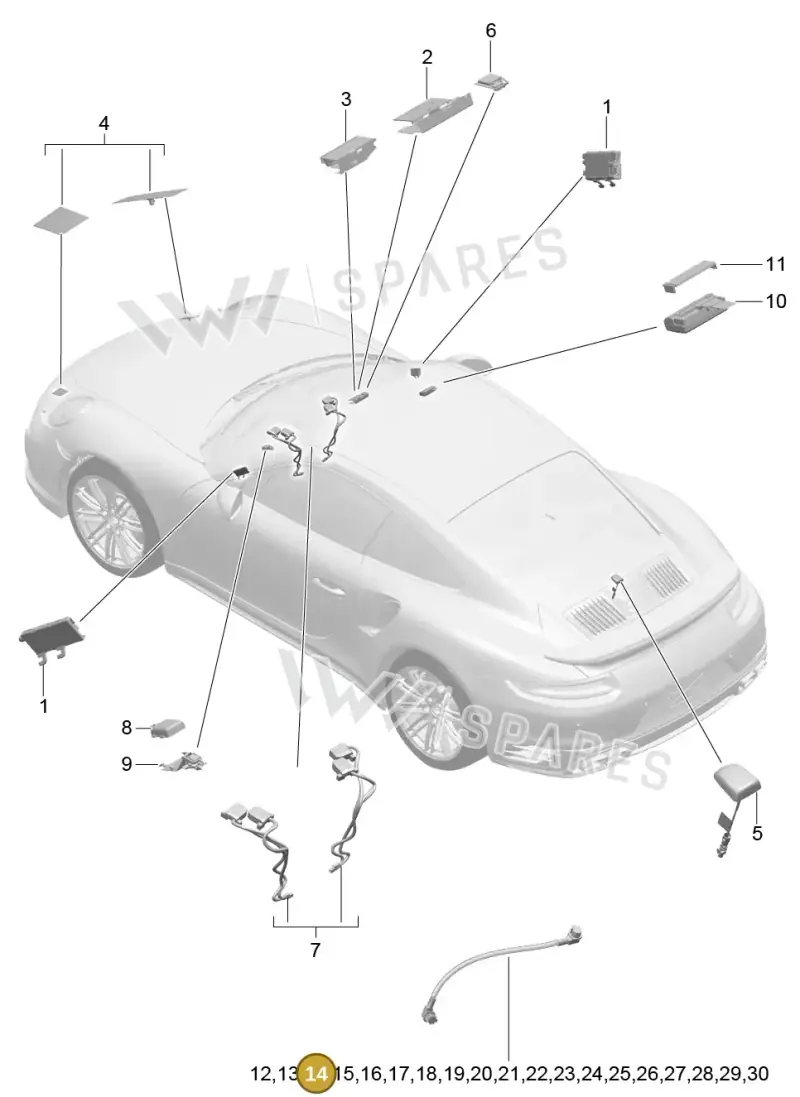 9P3979023 — Porsche GT2 RS Clubsport (2013-2020) diagram p42911004, position 14