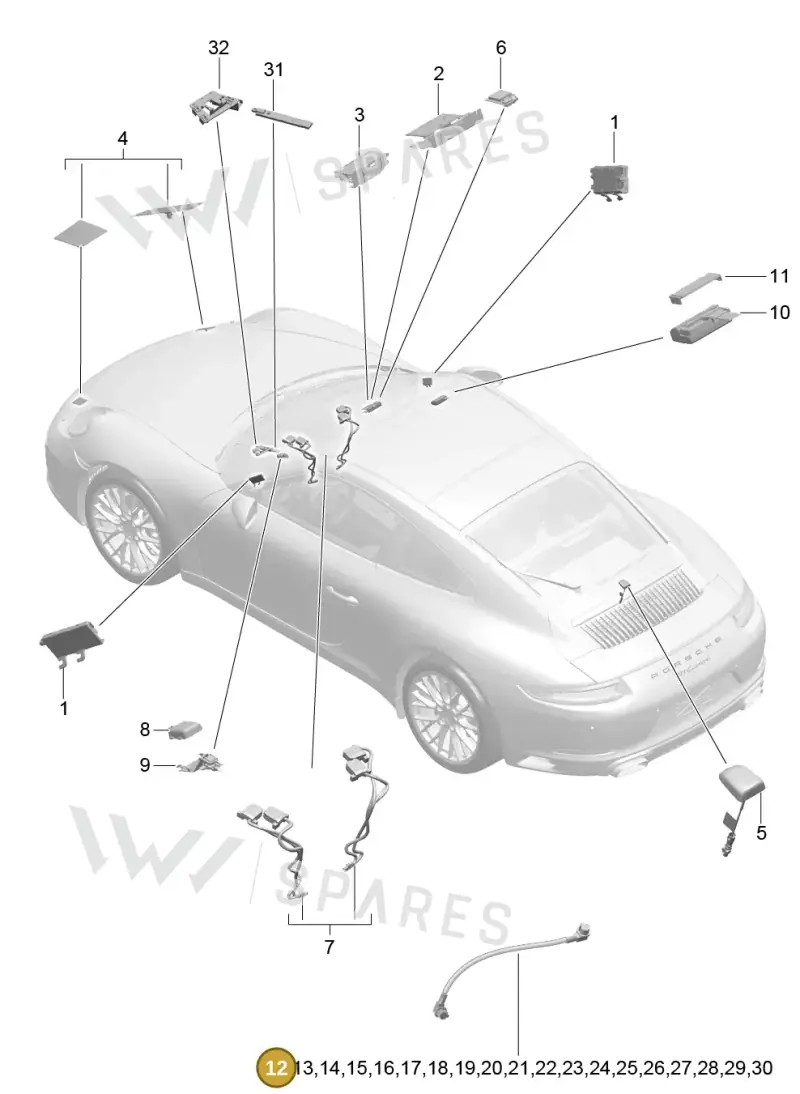 9P4979002 — Porsche 911 (2016-2019) diagram p47911002, position 12