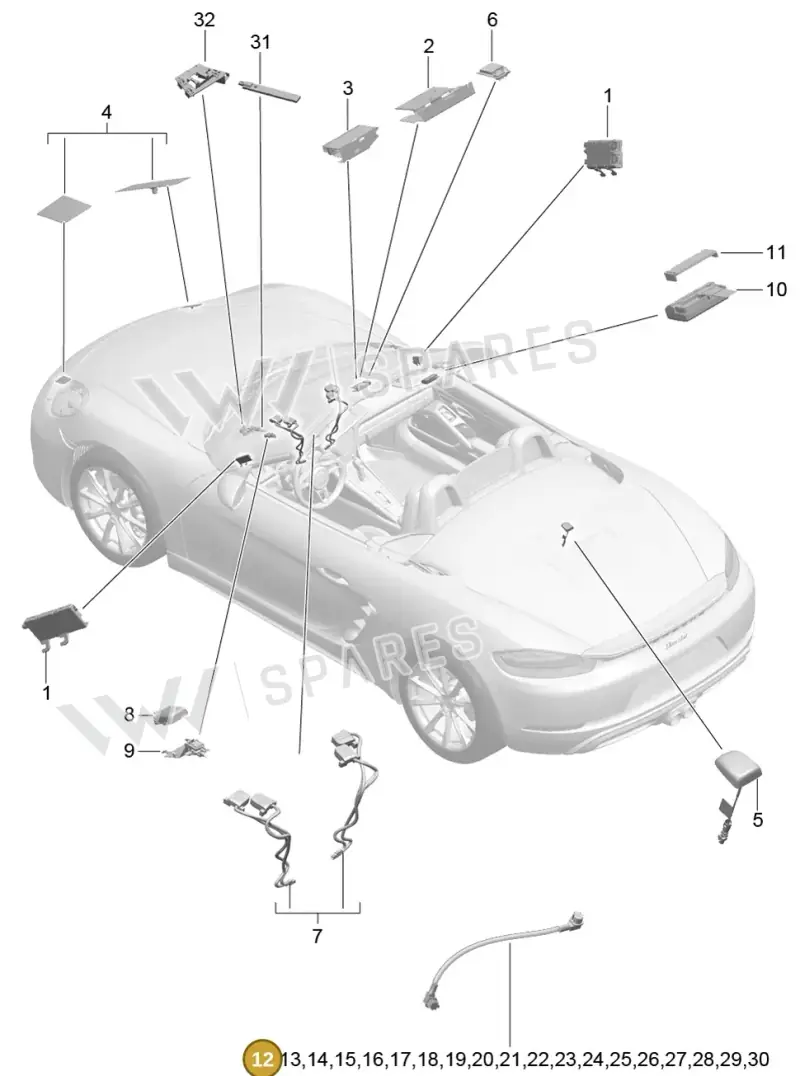 9P4979002 — Porsche Boxster (2016-2019) diagram p48911002, position 12
