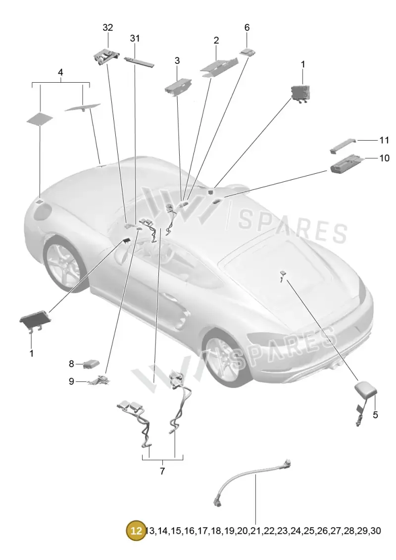 9P4979002 — Porsche Cayman (2016-2019) diagram p50911002, position 12