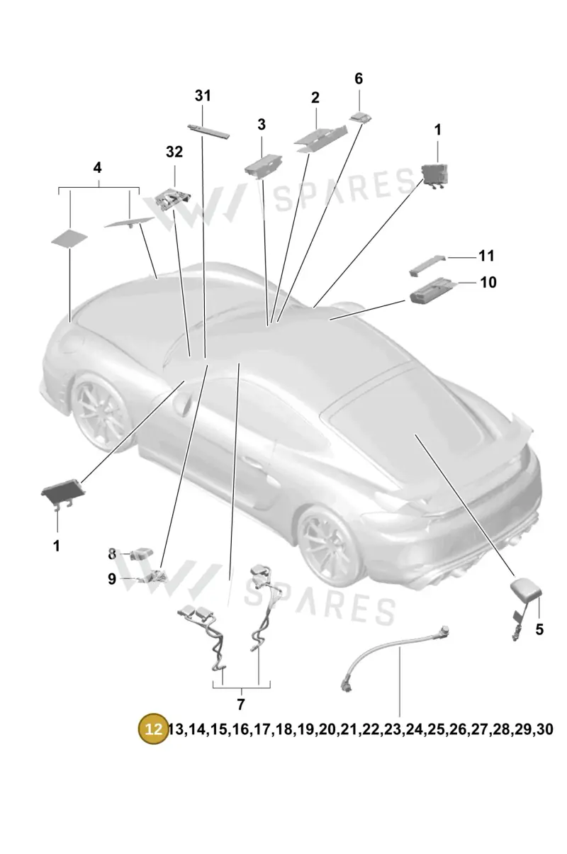 9P4979002 — Porsche Cayman (2019-2022) diagram p55911020, position 12