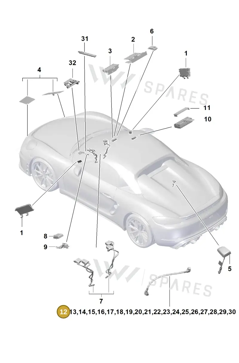 9P4979002 — Porsche Boxster Spyder (2019-2020) diagram p54911020, position 12